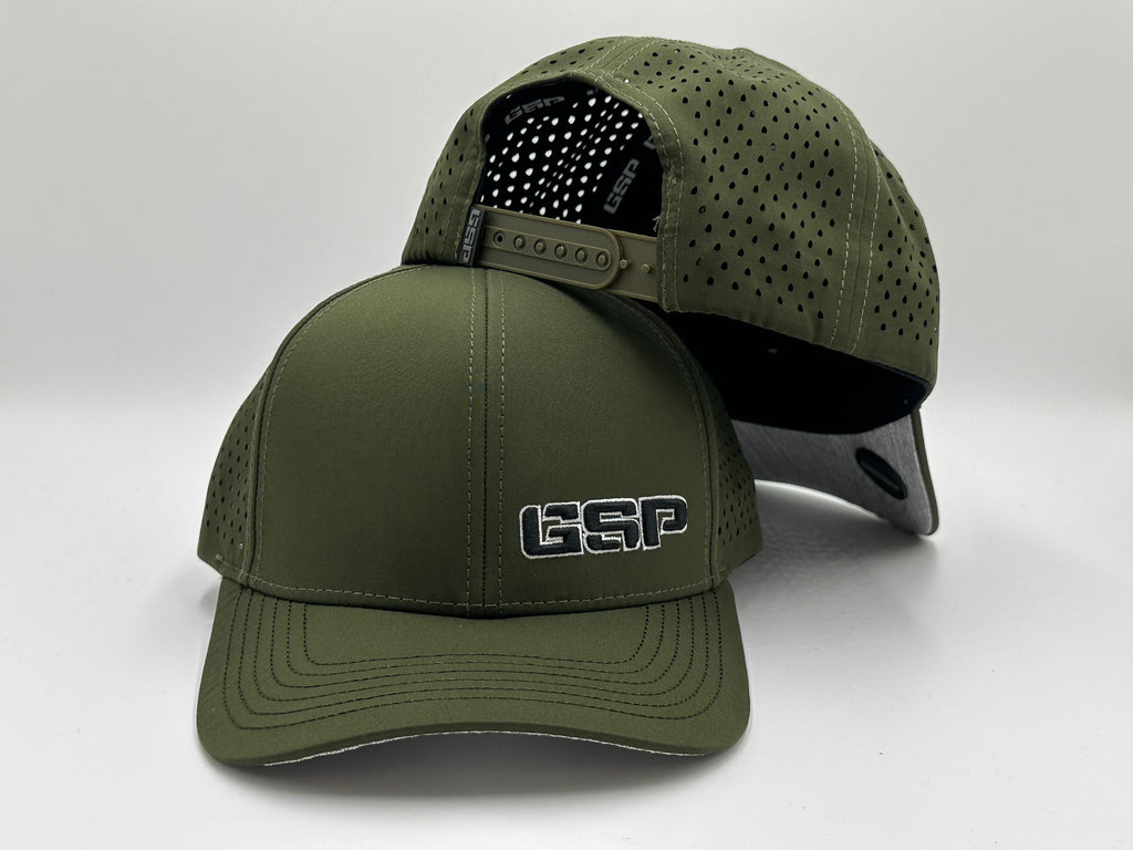 GSP Icon Classic Snapback Hat - Drab Green - Offcenter logo