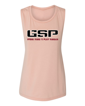 GSP Work Hard Play Harder Womens Muscle Tank - GSP
